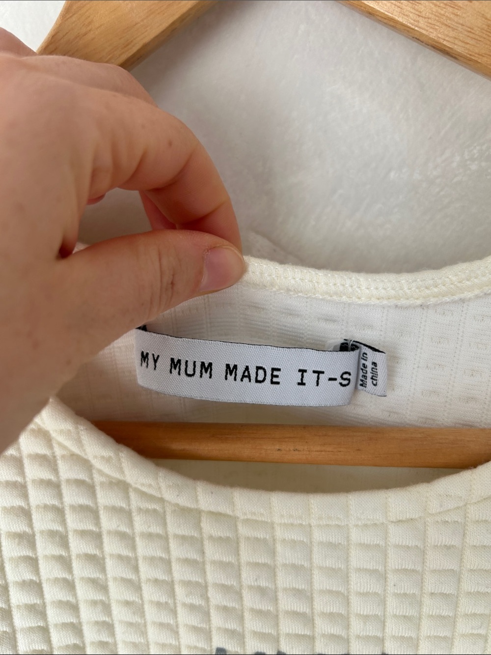 My mum made it Cropped waffle quilted tshirt with zipper pocket S - Picture 5 of 8
